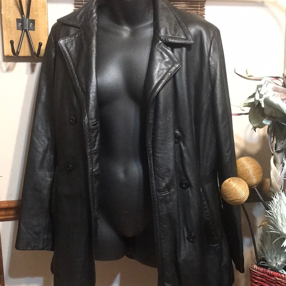 🚨B2G1 WILSON LEATHER Black Lined Leather Coat Jacket - Picture 1 of 15